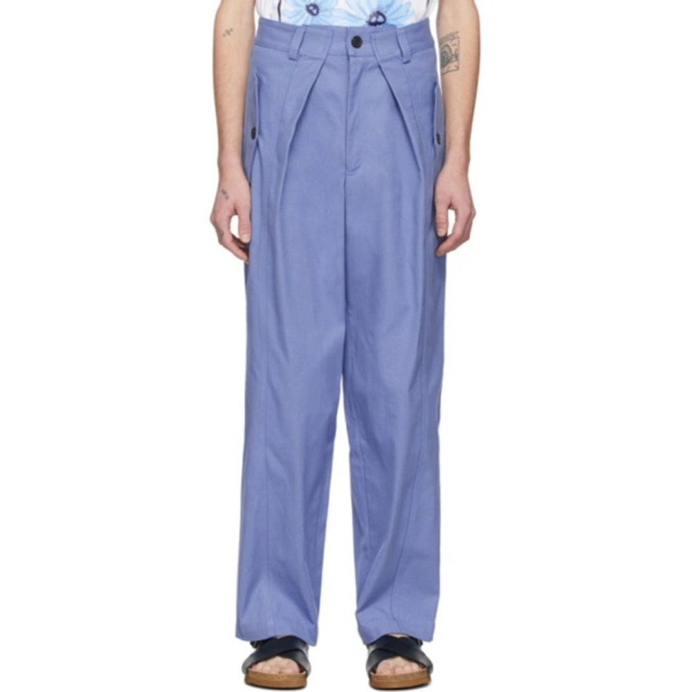 JACQUEMUS Blue Le Pantalon Lavandou Trousers size 48